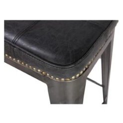 Metropolis KD PU Metal Backless Counter Stool, Vintage Black -Chirst Seasonal Home Store 9300028 240 23090 b 95782.1614178996