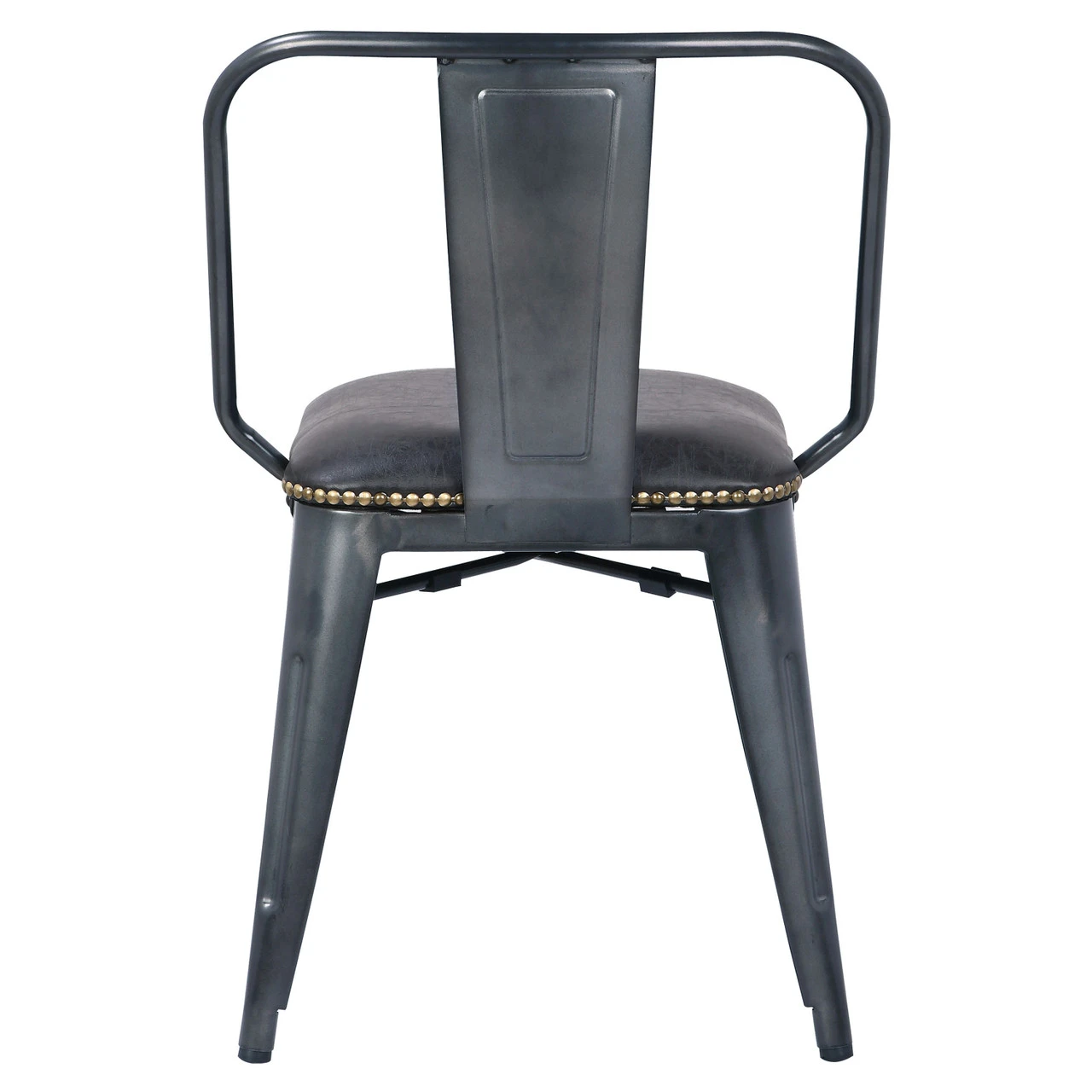 Brian KD PU Metal Side Chair, Vintage Black 5 Brian KD PU Metal Side Chair, Vintage Black - Image 5