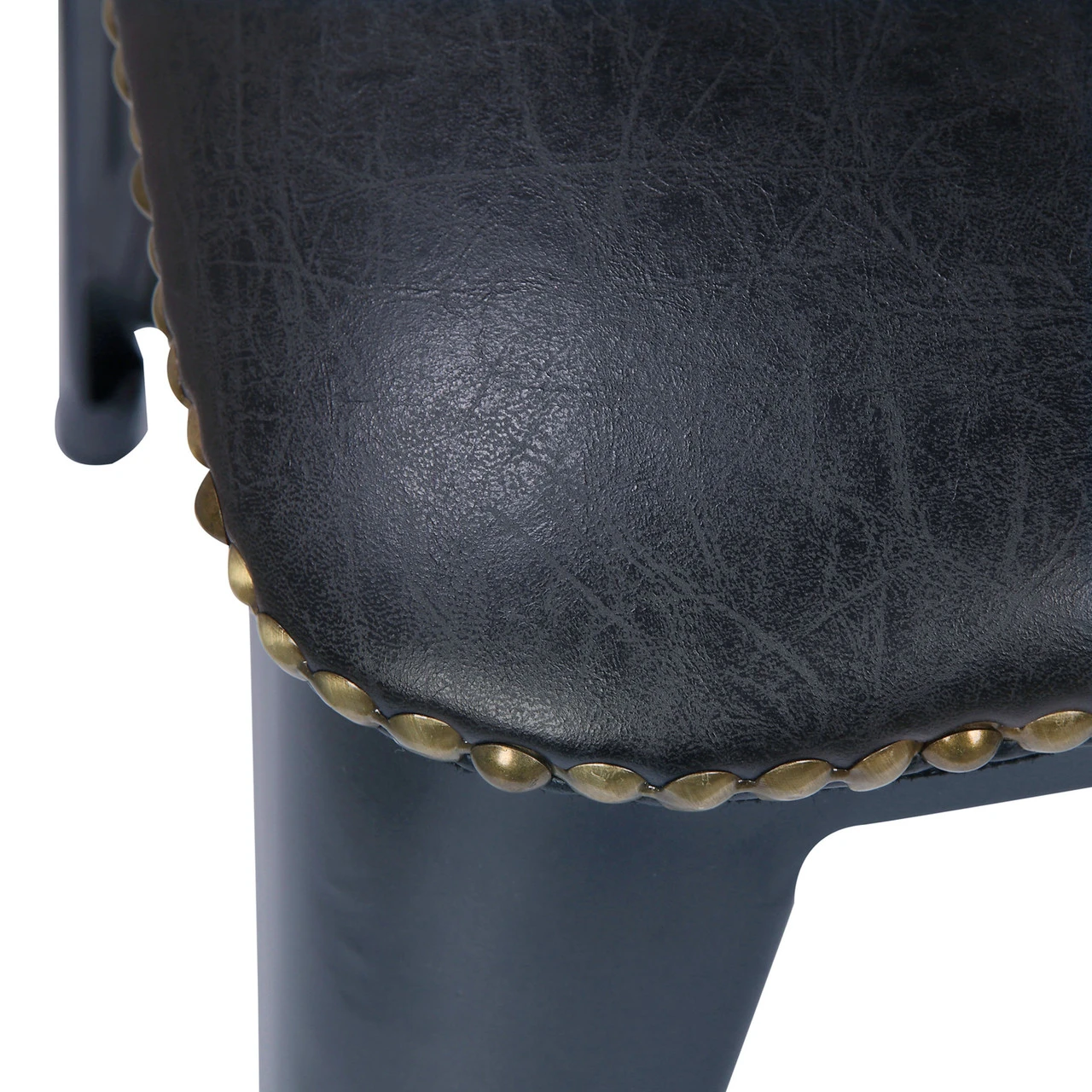 Brian KD PU Metal Side Chair, Vintage Black 6 Brian KD PU Metal Side Chair, Vintage Black - Image 6