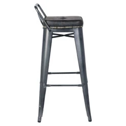 Metropolis Low Back Bar Stool, Vintage Black -Chirst Seasonal Home Store 9300031 2401 66265.1616594258