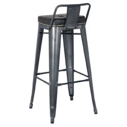Metropolis Low Back Bar Stool, Vintage Black -Chirst Seasonal Home Store 9300031 2403 38172.1616594264