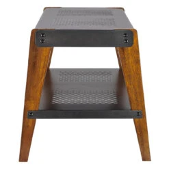 Novak KD Bench, Metallic Gunmetal/ Walnut -Chirst Seasonal Home Store 9300090 26476 a 79087.1614118654