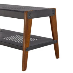 Novak KD Bench, Metallic Gunmetal/ Walnut -Chirst Seasonal Home Store 9300090 26477 a 67756.1614118656