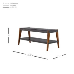 Novak KD Bench, Metallic Gunmetal/ Walnut -Chirst Seasonal Home Store 9300090 26692 a 66522.1614118648