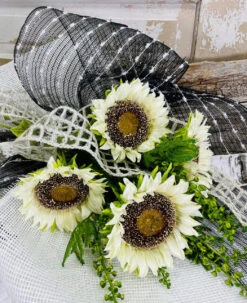 Ribbon Poly Foil Cottonball Mesh Black White 10.5" X 10Yd -Chirst Seasonal Home Store Black Mesh Lifestyle Main 77377.1621873090