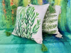 Toss Pillow Bamboo Botanical With Tassels 20x20 -Chirst Seasonal Home Store CPT8005 Lifestyle 1 09115.1664569170