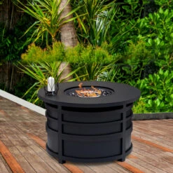 Darcy Round Gas Fire Pit Chat Height -Chirst Seasonal Home Store DARCY LIFESTYLE 4 NO WINE 23145.1649945730