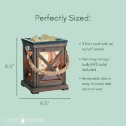 Candle Warmers Walnut & Rope Vintage Bulb Illumination Fragrance Warmer -Chirst Seasonal Home Store EBWRP 4 12609.1692711814