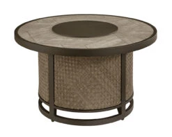 Agio Ellery 44 Inch Round Fire Pit Chat Height -Chirst Seasonal Home Store Ellery 44RD ChatFP PorcelainTop WovenBase v1 scaled 53955.1622730336