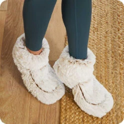Warmies Plush Microwavable Lavender Scented Slippers Brown -Chirst Seasonal Home Store FWSLIMB 8 55356.1693587236