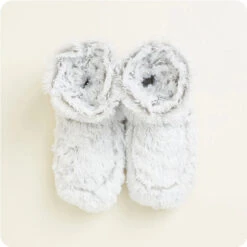 Warmies Plush Microwavable Lavender Scented Slippers Gray
