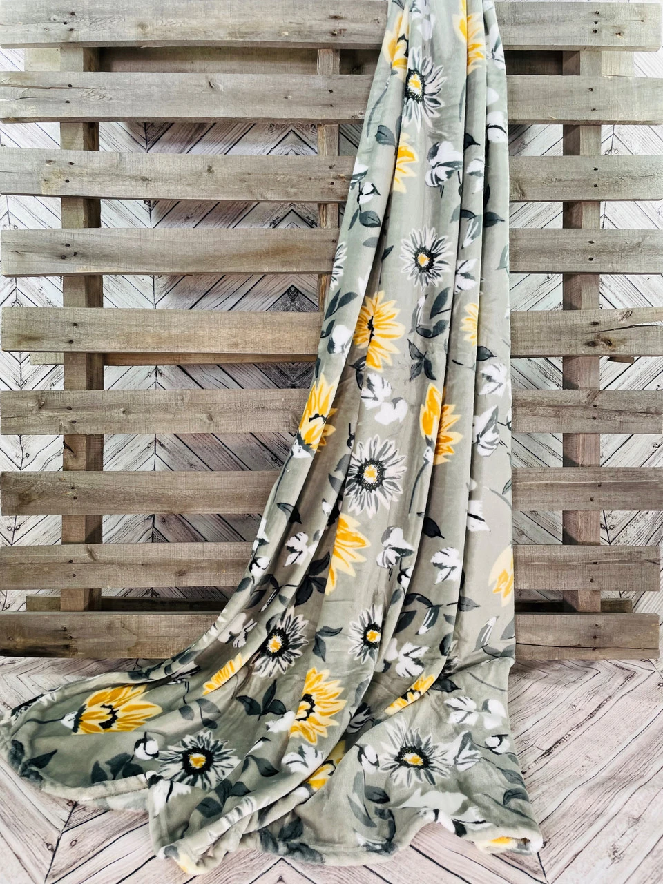 Talia Grey Floral Throw 4 Talia Grey Floral Throw - Image 4