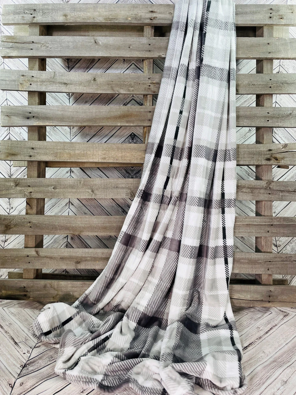 Calvin Grey Plaid Throw 3 Calvin Grey Plaid Throw - Image 3