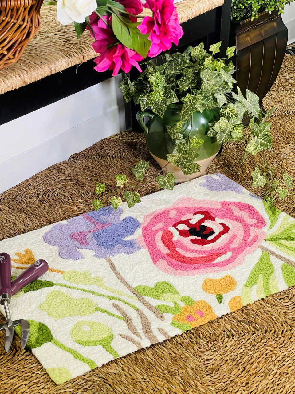 Jellybean Rug Happy Flowers 20"x30" 2 Jellybean Rug Happy Flowers 20"x30" - Image 2