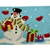 Jellybean Rug Waving Snowman With Gifts