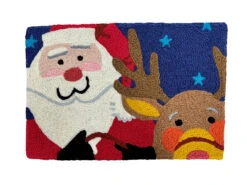 Jellybean Rug Santa And Rudolph Doormat