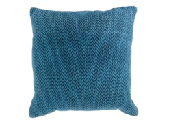 Toss Pillow Zig Zag Woven Teal Black 20" X 20"