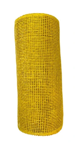 Ribbon Poly Burlap Mesh Yellow 10" X 10yd