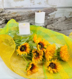 Ribbon Poly Burlap Mesh Yellow 10" X 10yd -Chirst Seasonal Home Store RP810029 RY8320B3 Lifestyle 58812.1612991045