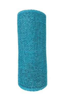 Ribbon Poly Burlap Mesh Turquoise 10" X 10yd