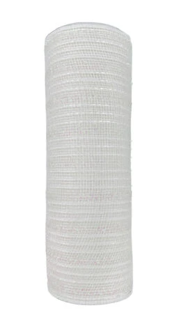 Ribbon Tinsel Mesh 10.5" X 10Yd White
