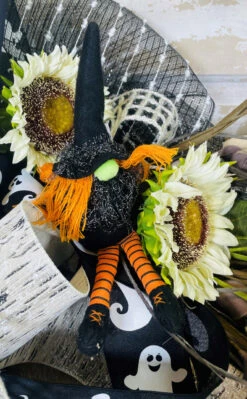 Ribbon Poly Foil Cottonball Mesh Black White 10.5" X 10Yd -Chirst Seasonal Home Store Samantha Witch 42825.1625761475