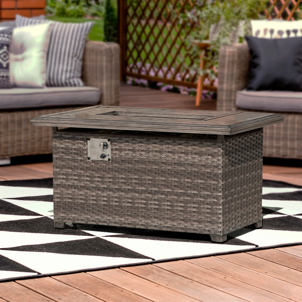 Tenaya Rectangular Gas Fire Pit Chat Height 2 Tenaya Rectangular Gas Fire Pit Chat Height - Image 2