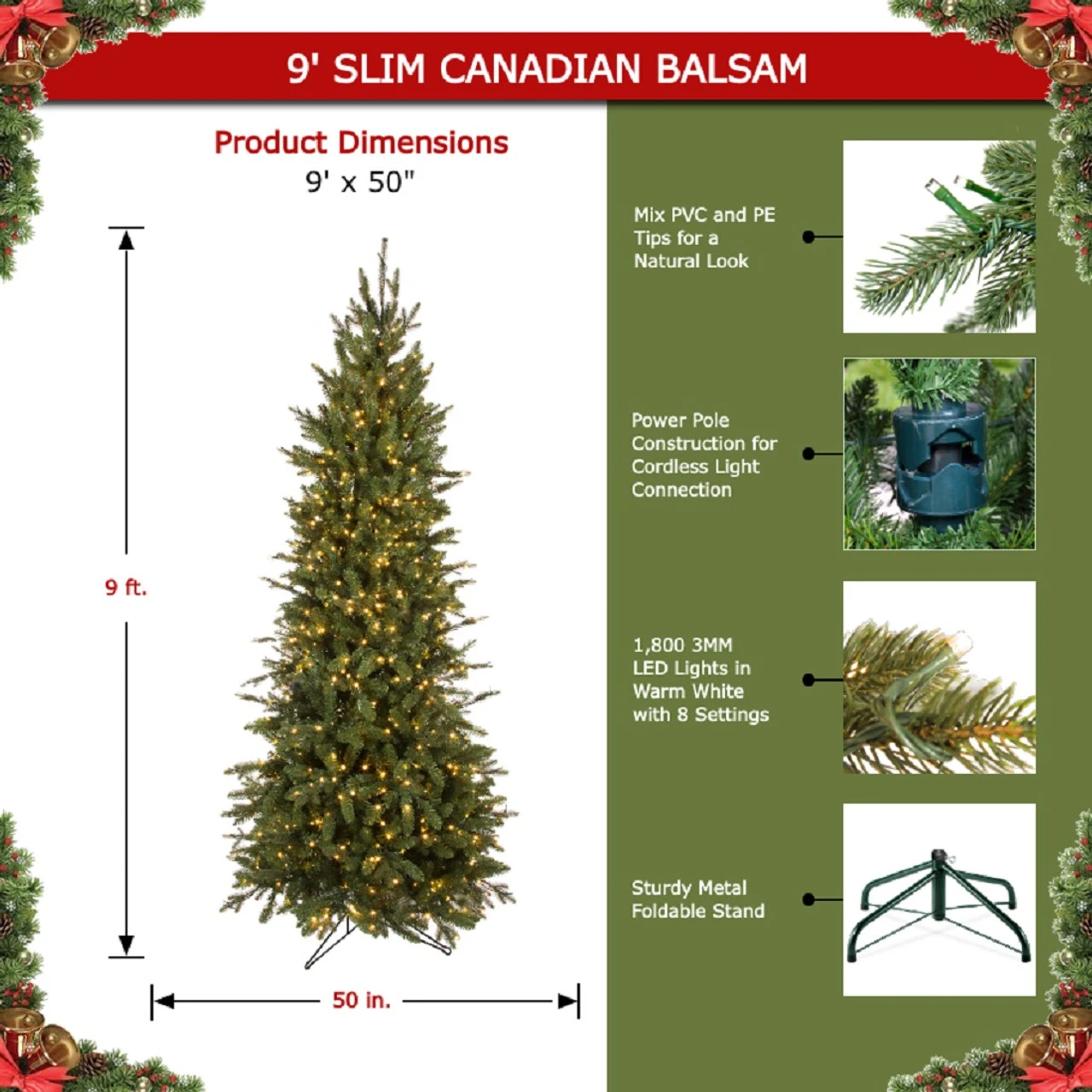 9' ForeverTree Slim Canadian Balsam Fir EasyLite 8 9' ForeverTree Slim Canadian Balsam Fir EasyLite - Image 8